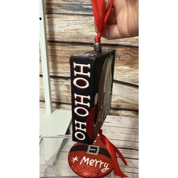 Lot Of 4 VTG Large Christmas Ornaments Santa Theme - Picture 5 of 8